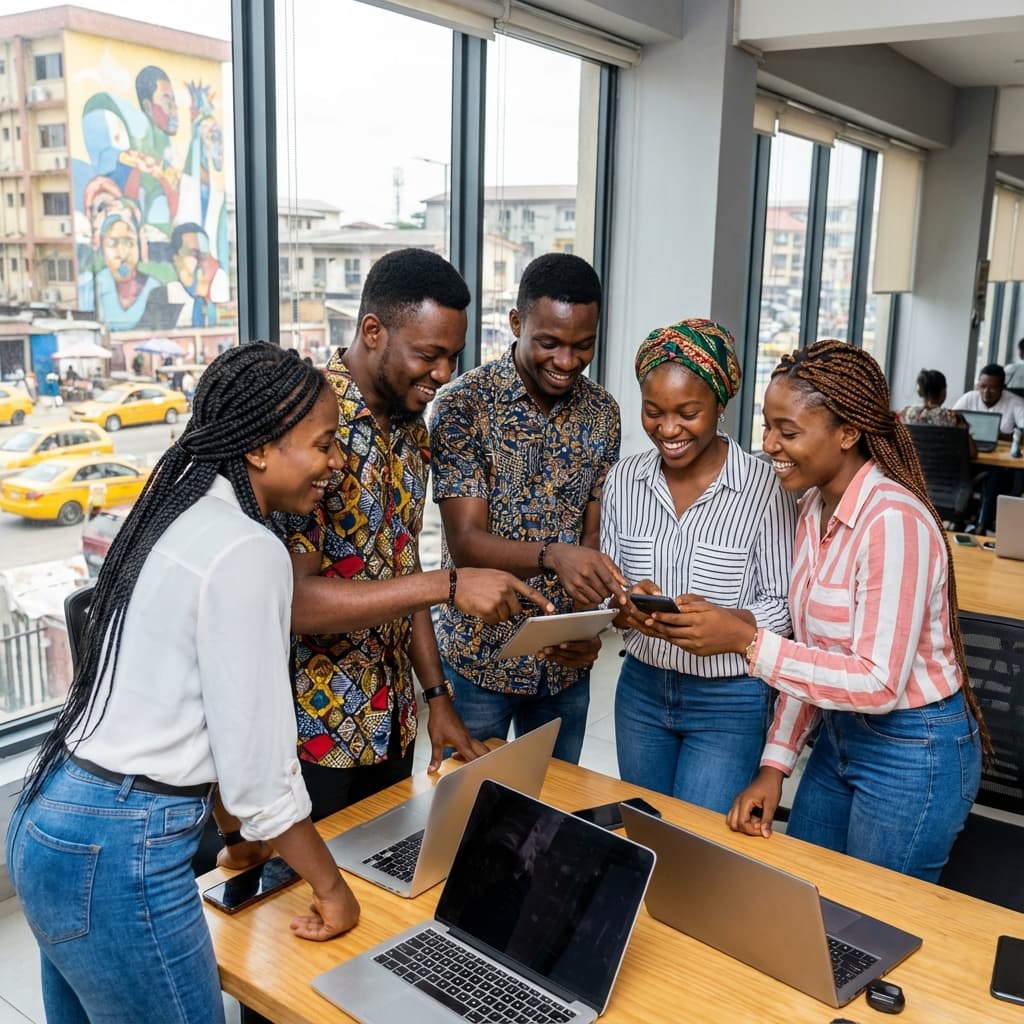 Young Nigerian professionals collaborating